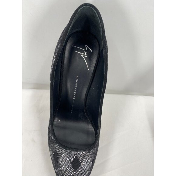 $995 GIUSEPPE ZANOTTI SHARON Black Crystals Glitter Platform Shoes Pumps Sz 39 - Picture 8 of 16